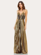 V-Neck Slip Party Wide Leg Jumpsuit