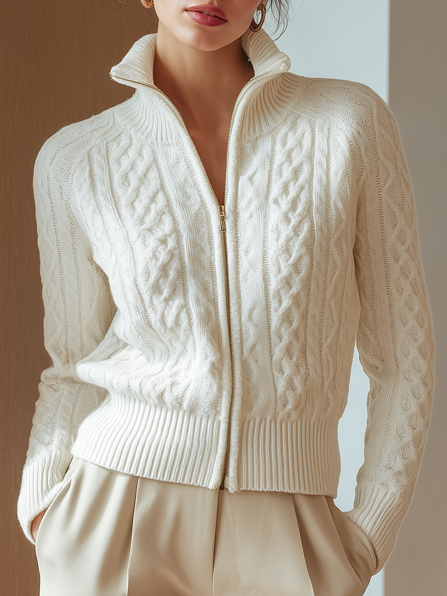 Célestine — Jersey Punto Suave Cuello Alto | Mujer