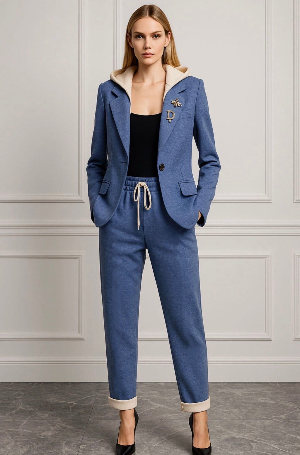 Misaya Azul — Conjunto Blazer y Pantalón Jogger | Azul Elegante