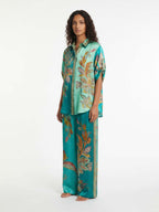 Emerald Botanical Flowing Pants