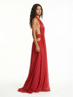 PENÉLOPE | Vestido largo halter con escote profundo