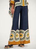 Geometric Print Wide-Leg Pants