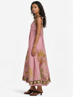 Blush Tropic Whisper Shoulder Tie Midi Dress