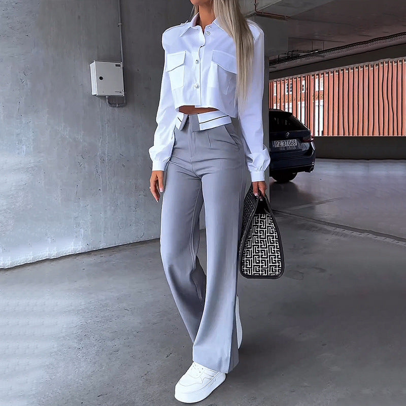 Conjunto — Camisa y Pantalón de Traje Holgado | Mujer