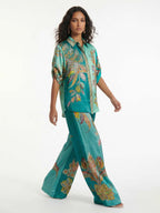 Emerald Botanical Button-Up Shirt