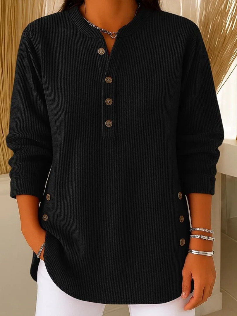 MARISA | Túnica de botones con cuello henley