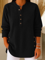 MARISA | Túnica de botones con cuello henley