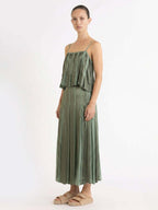 SORAYA | Top con pliegues en verde salvia