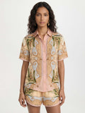 Baroque Print Relaxed Shirt & Shorts Set