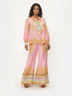 Fish Print Puff-Sleeve-Inspired Pants