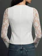 SELENA | Elegante blusa de encaje con chaleco entallado