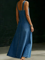Vera | Lungo abito in denim con bottoni