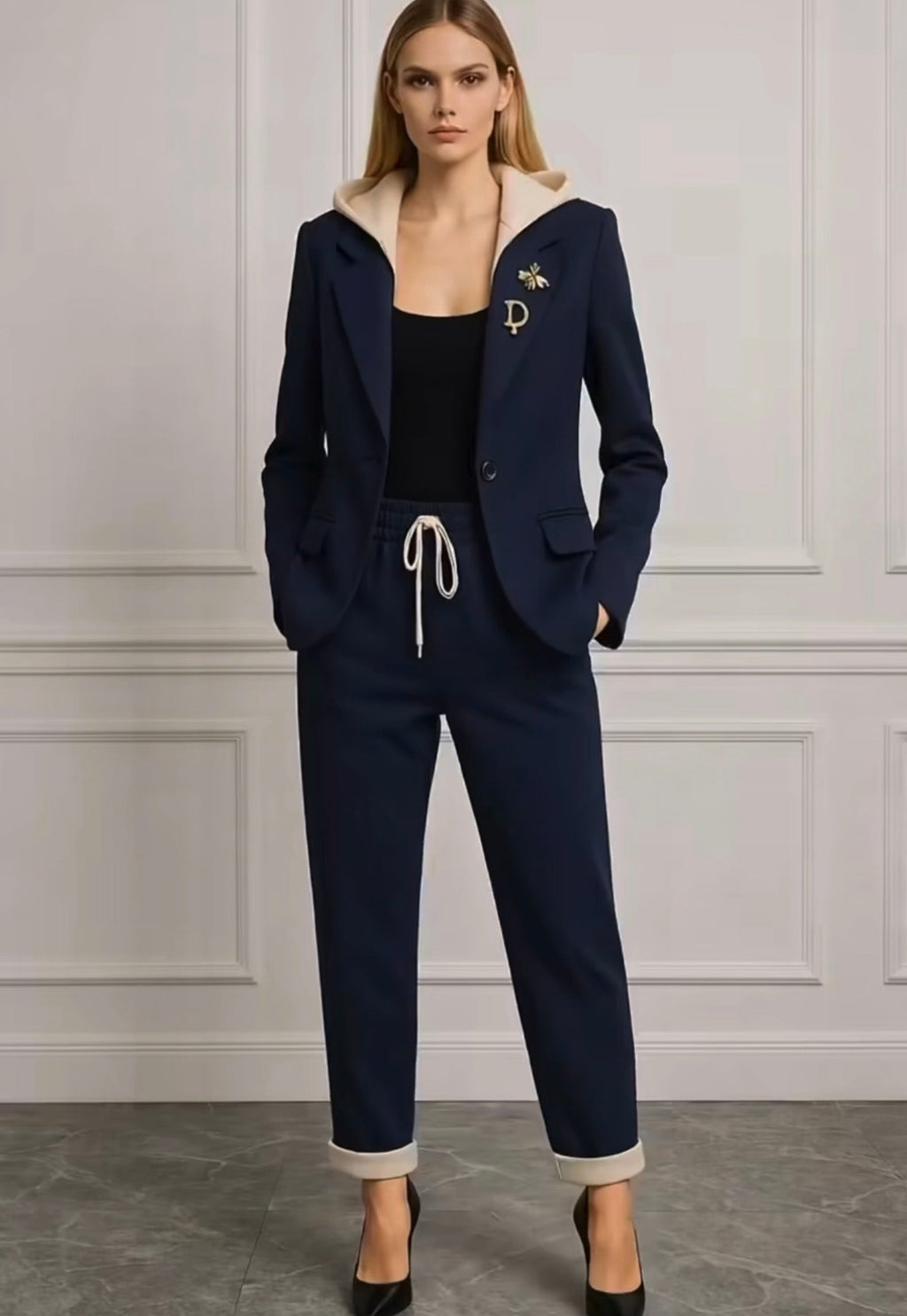 Misaya Azul — Conjunto Blazer y Pantalón Jogger | Azul Elegante