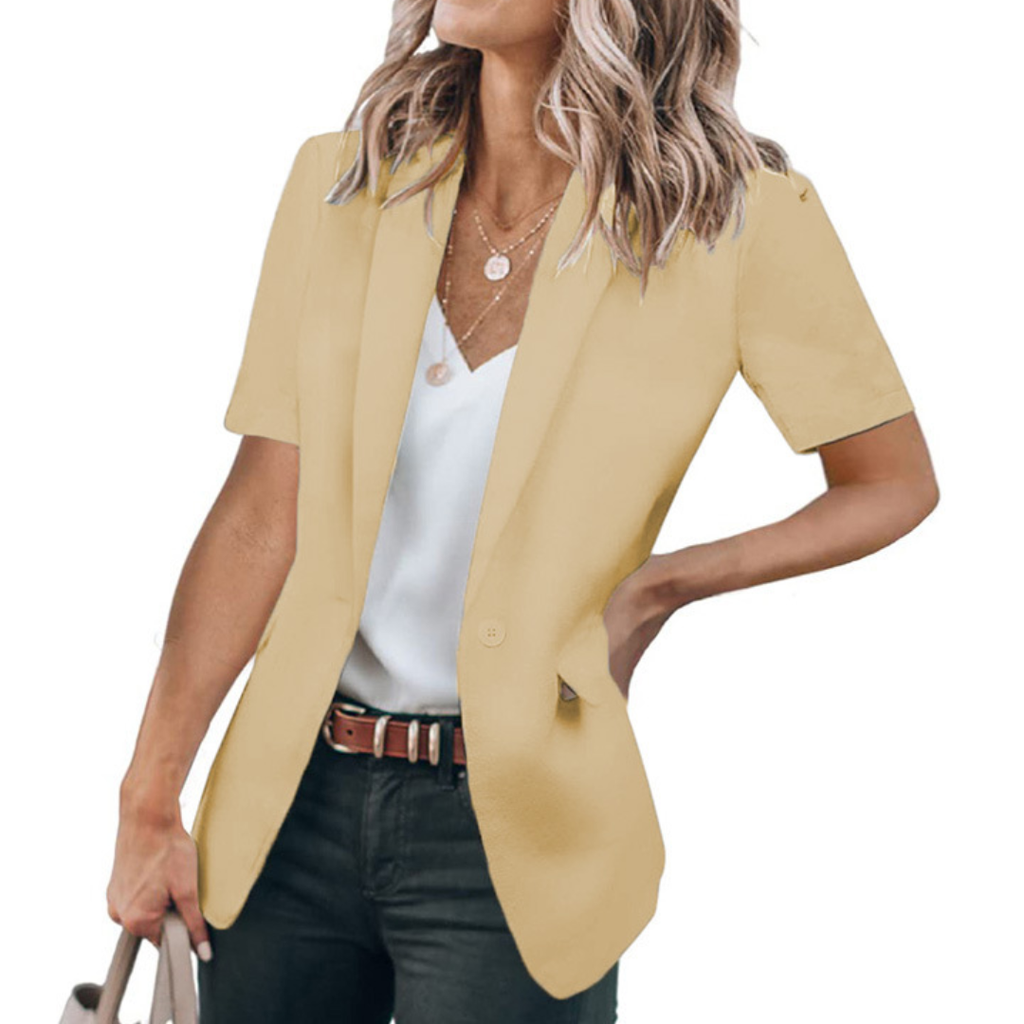 LISA | Blazer informal de manga corta con acabado pulido