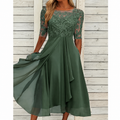 VERÓNICA | Vestido midi con cuerpo de encaje