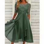 VERÓNICA | Vestido midi con cuerpo de encaje