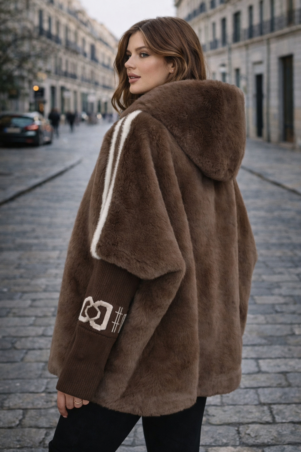 Camila — Chaqueta de Pelo con Capucha | Mujer