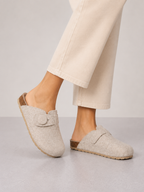 HELENA | Zueco Beige Mujer