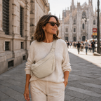 FABIOLA | Bolso de hombro beige en nailon