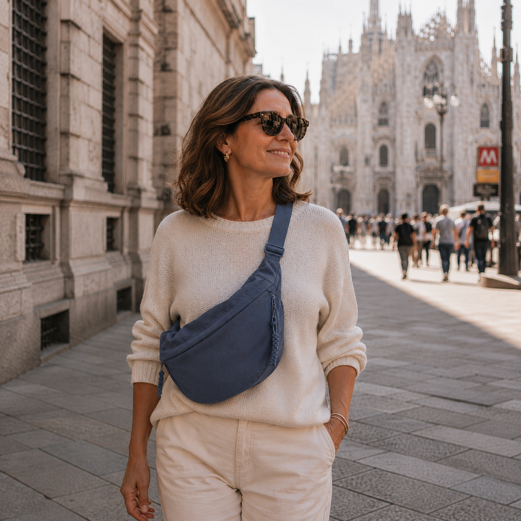 ELBA | Bolso de hombro azul en nailon