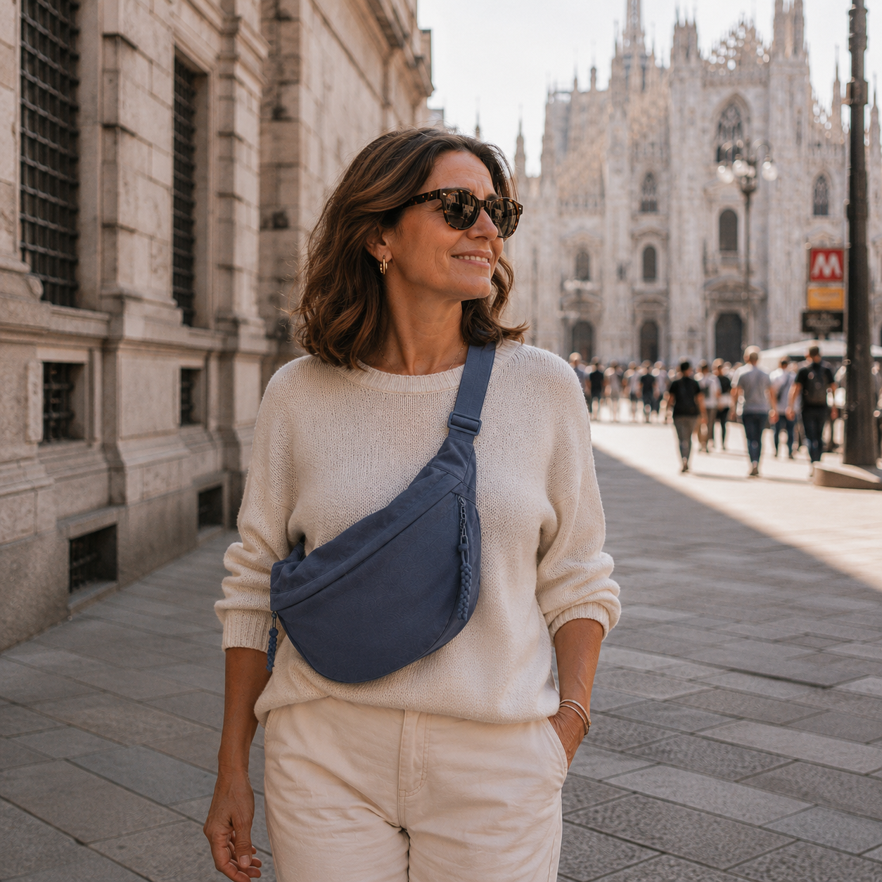 ELBA | Bolso de hombro azul en nailon