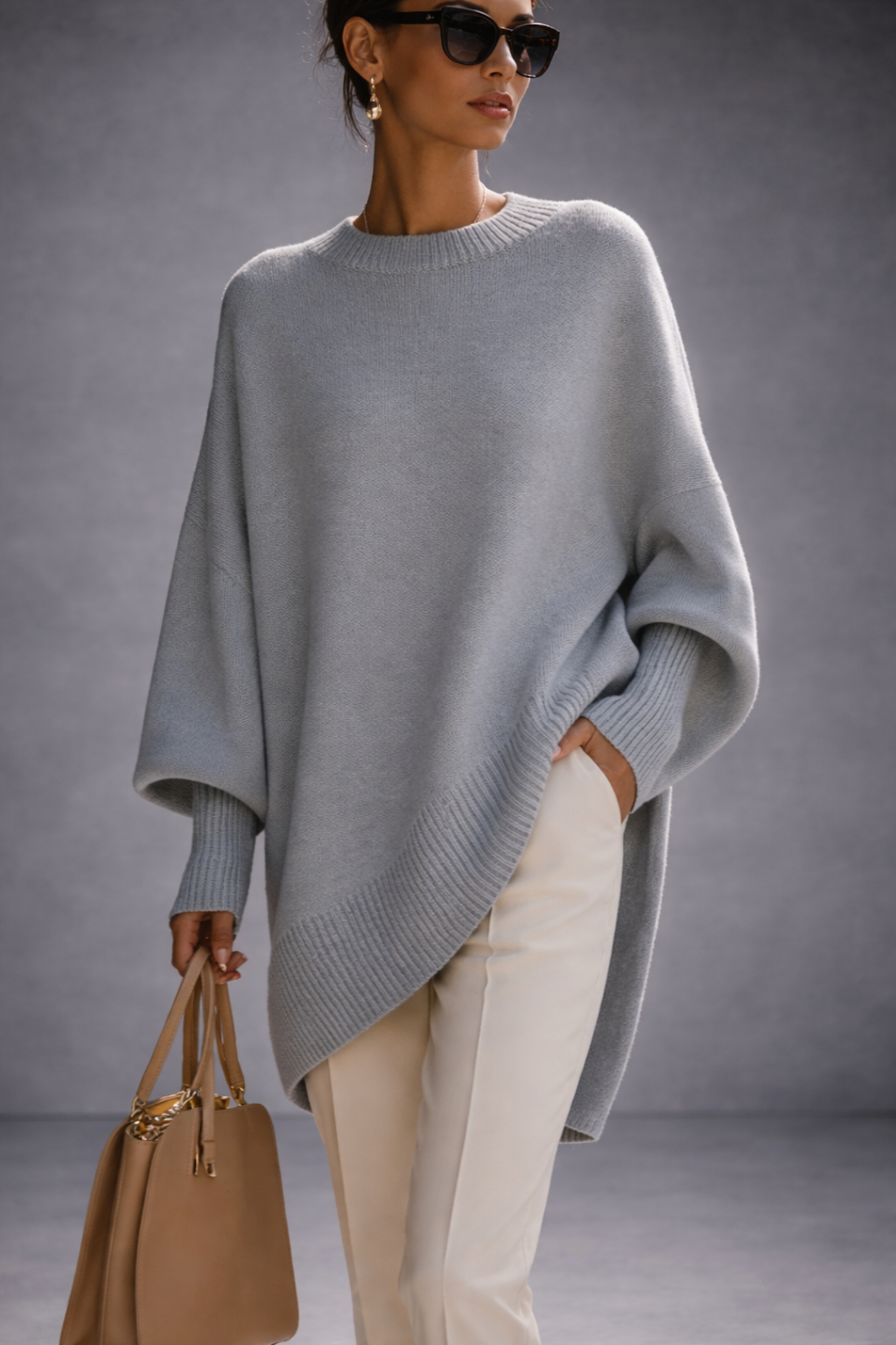 Livia — Jersey Poncho Oversize | Mujer Confort de Lujo