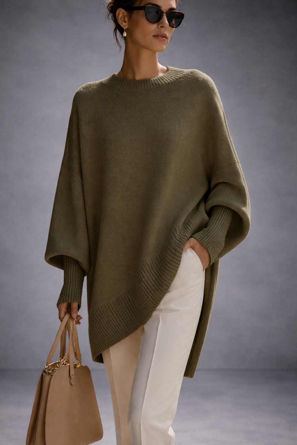 Livia — Jersey Poncho Oversize | Mujer Confort de Lujo