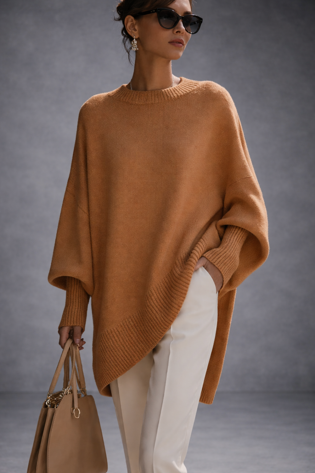 Livia — Jersey Poncho Oversize | Mujer Confort de Lujo