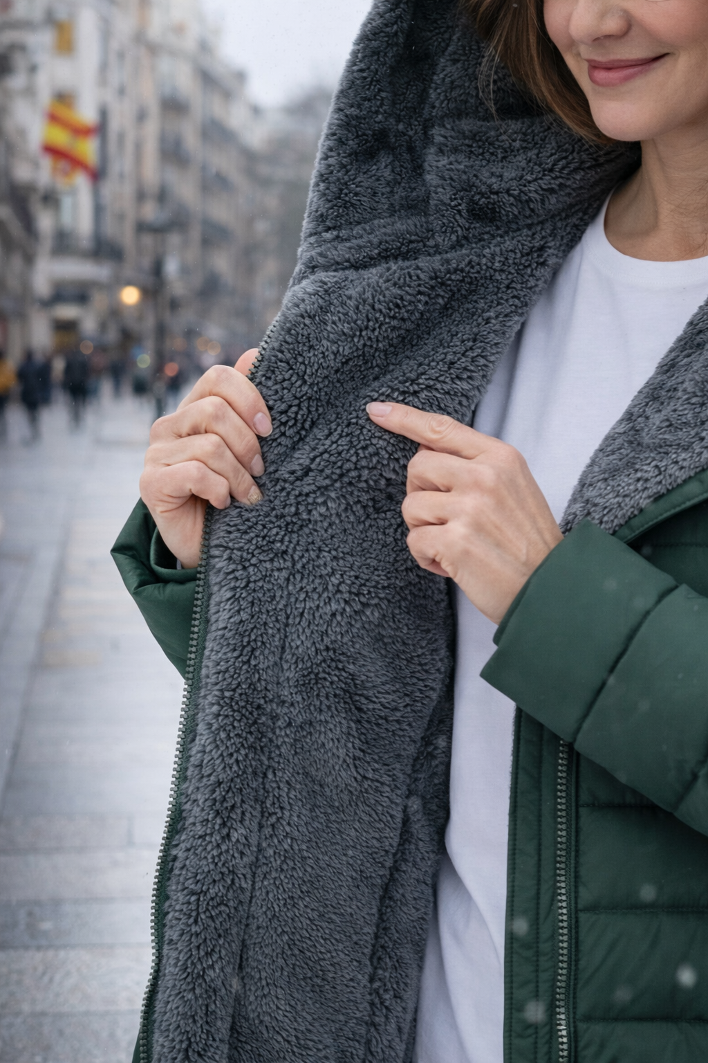 Clara — Abrigo Acolchado Forro Polar | Mujer