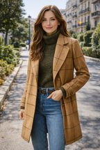 Oxford — Abrigo de Cuadros Premium Mujer | Lujo Británico