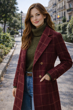Oxford — Abrigo de Cuadros Premium Mujer | Lujo Británico