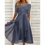 VERÓNICA | Vestido midi con cuerpo de encaje