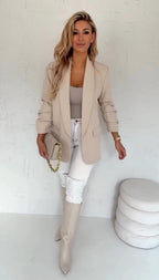 Zoe — Blazer Oversize con Manga Drapeada | Alta Costura Urbana