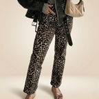Jungla — Pantalón Recto Cintura Alta Leopardo | Mujer Felina