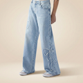Mariposa — Vaquero Recto Mariposas Bordadas | Denim Artístico