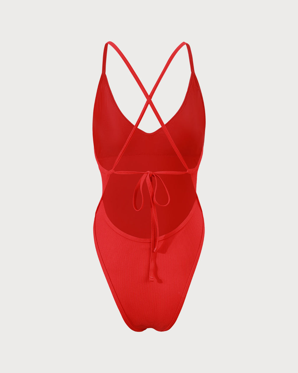 SUSANA | Bañador de una pieza con espalda cruzada y rayas rojas