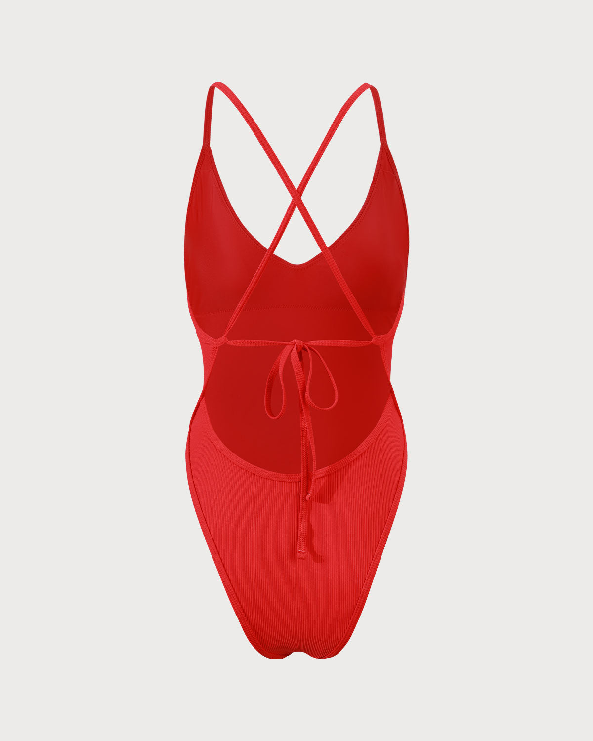 SUSANA | Bañador de una pieza con espalda cruzada y rayas rojas