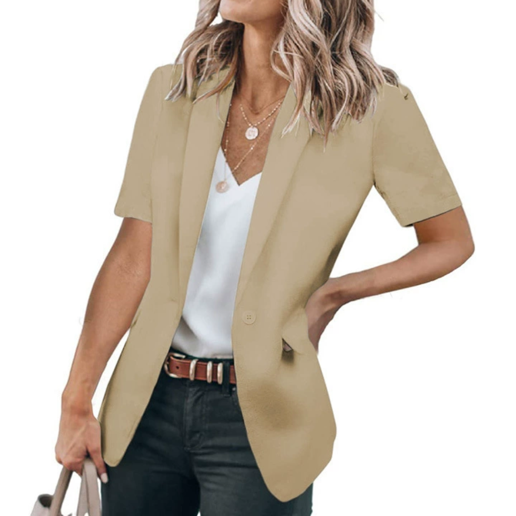 LISA | Blazer informal de manga corta con acabado pulido