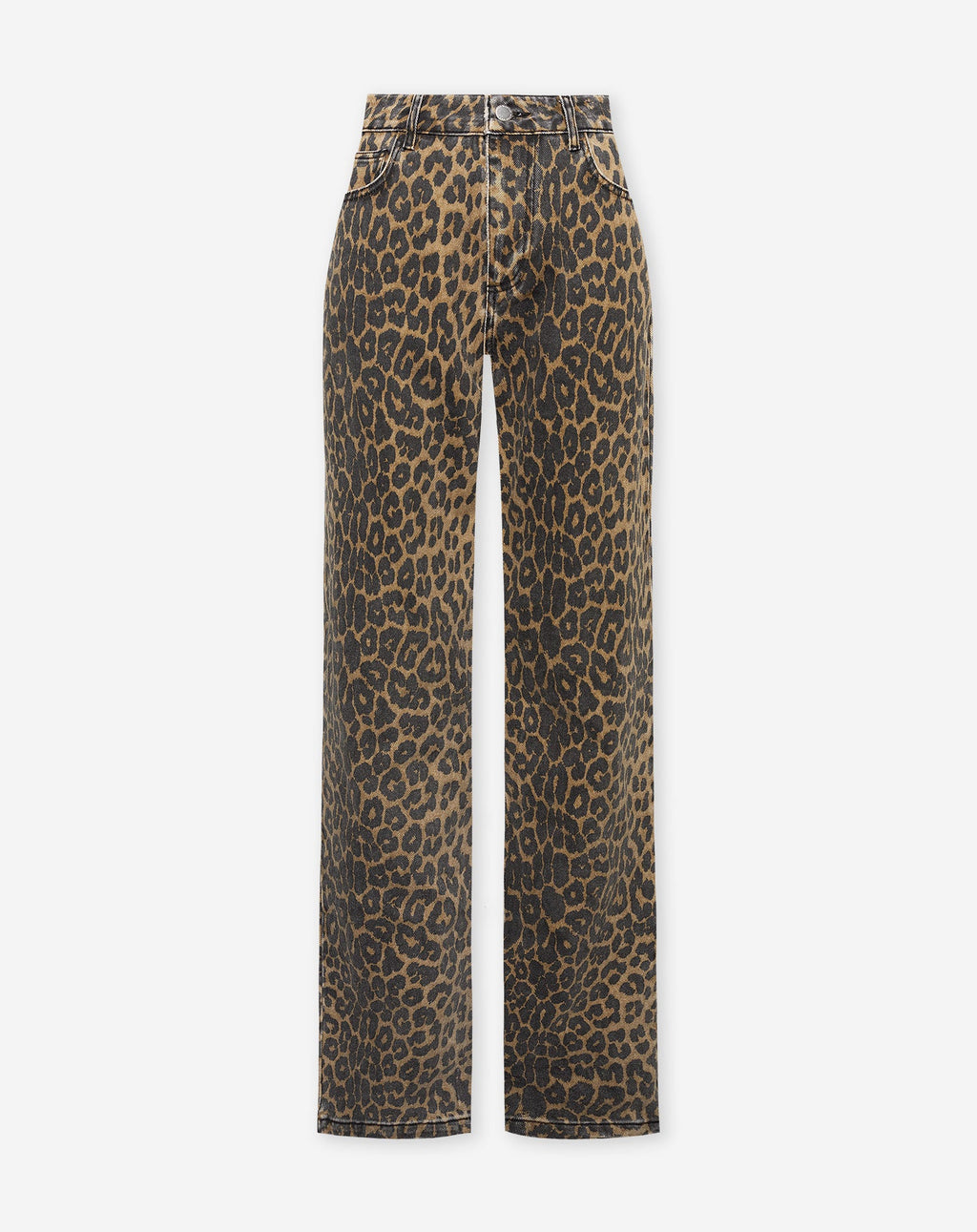 TALÍA | Vaqueros con estampado de leopardo negro