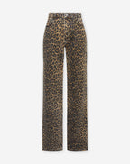 TALÍA | Vaqueros con estampado de leopardo negro