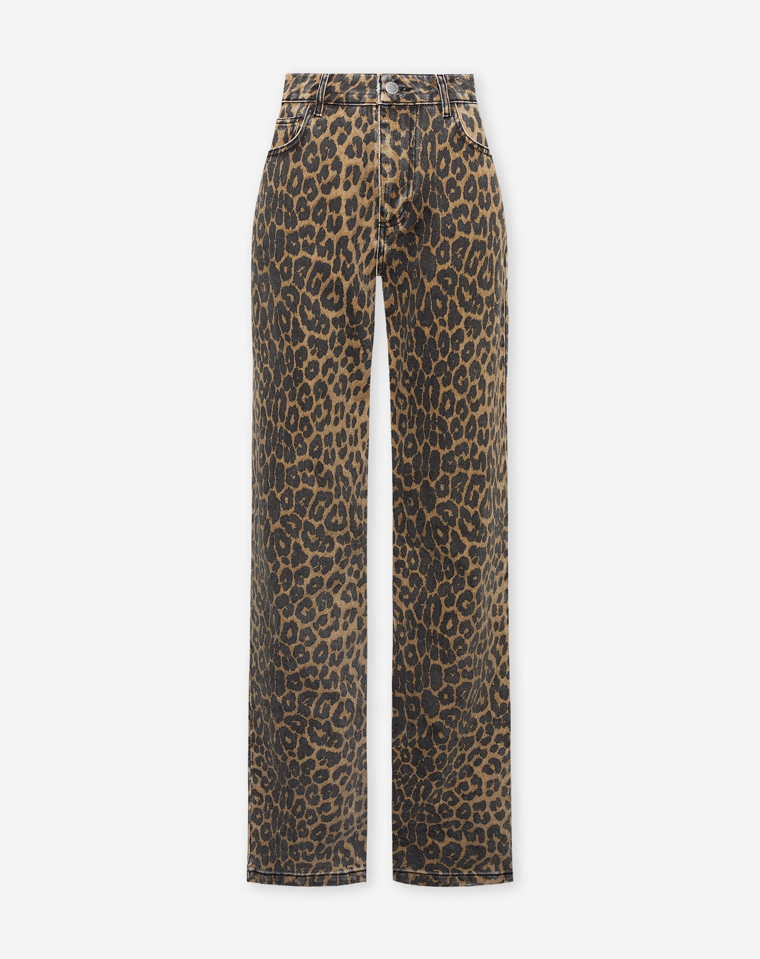 TALÍA | Vaqueros con estampado de leopardo negro