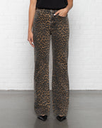 TALÍA | Vaqueros con estampado de leopardo negro