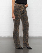 TALÍA | Vaqueros con estampado de leopardo negro