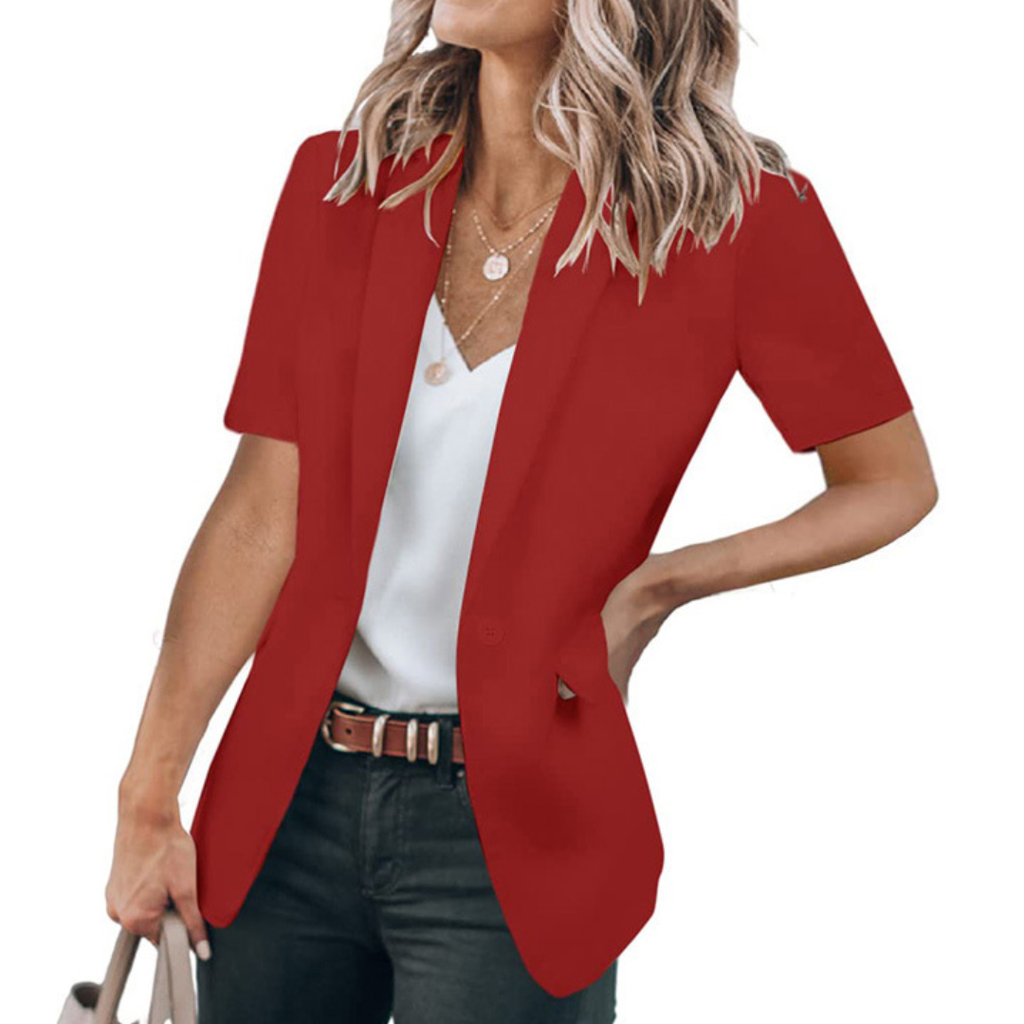 LISA | Blazer informal de manga corta con acabado pulido