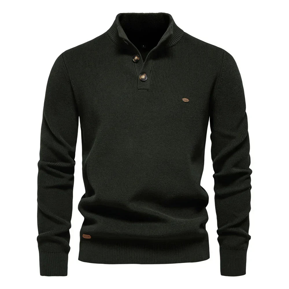 Javier — Jersey Elegante Botones Hombre | Refinamiento