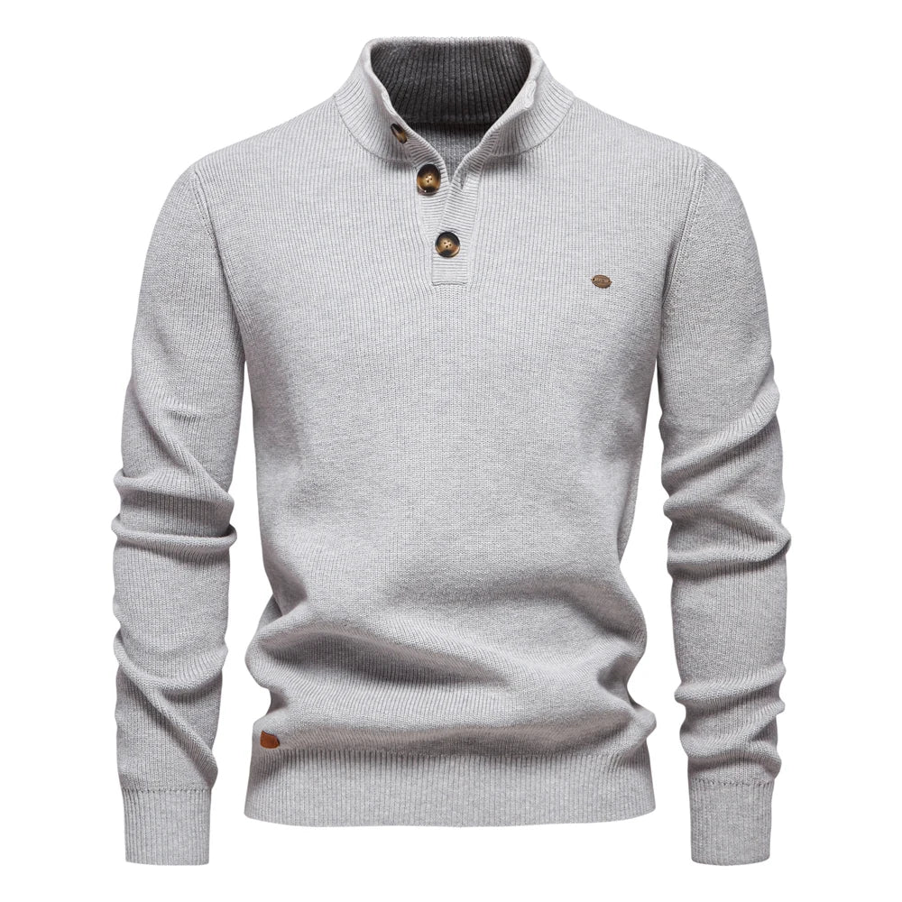 Javier — Jersey Elegante Botones Hombre | Refinamiento