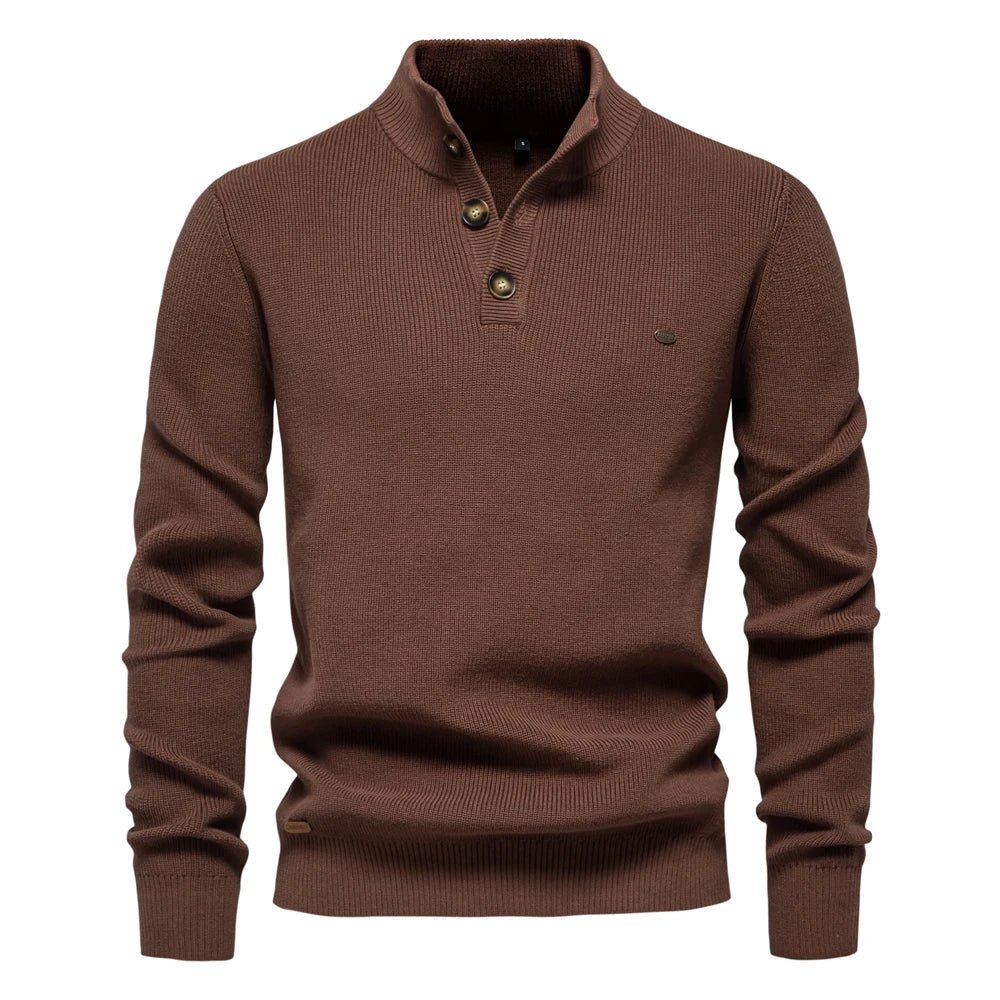 Javier — Jersey Elegante Botones Hombre | Refinamiento