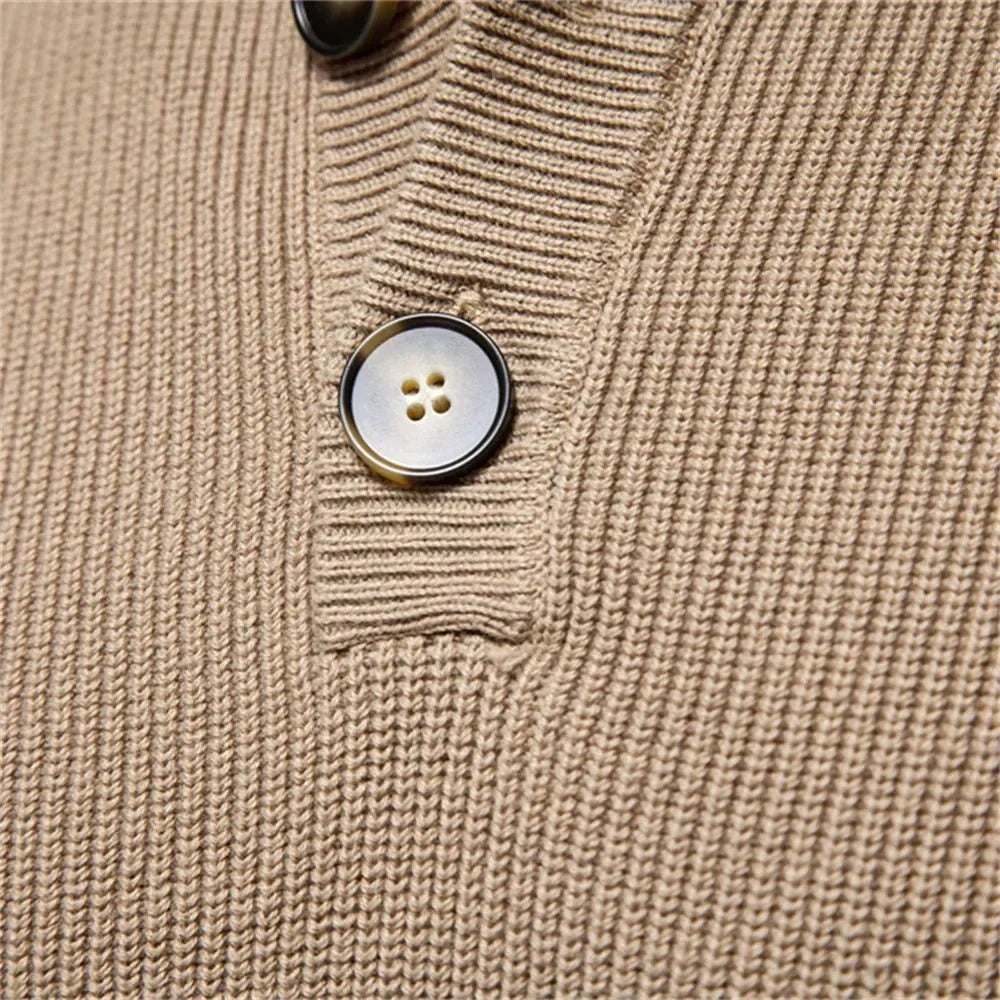 Javier — Jersey Elegante Botones Hombre | Refinamiento