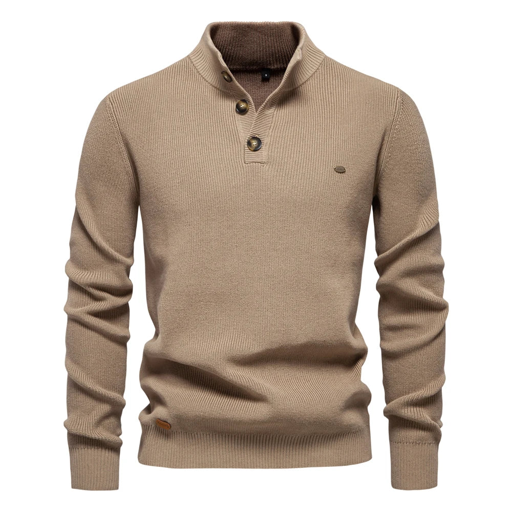 Javier — Jersey Elegante Botones Hombre | Refinamiento