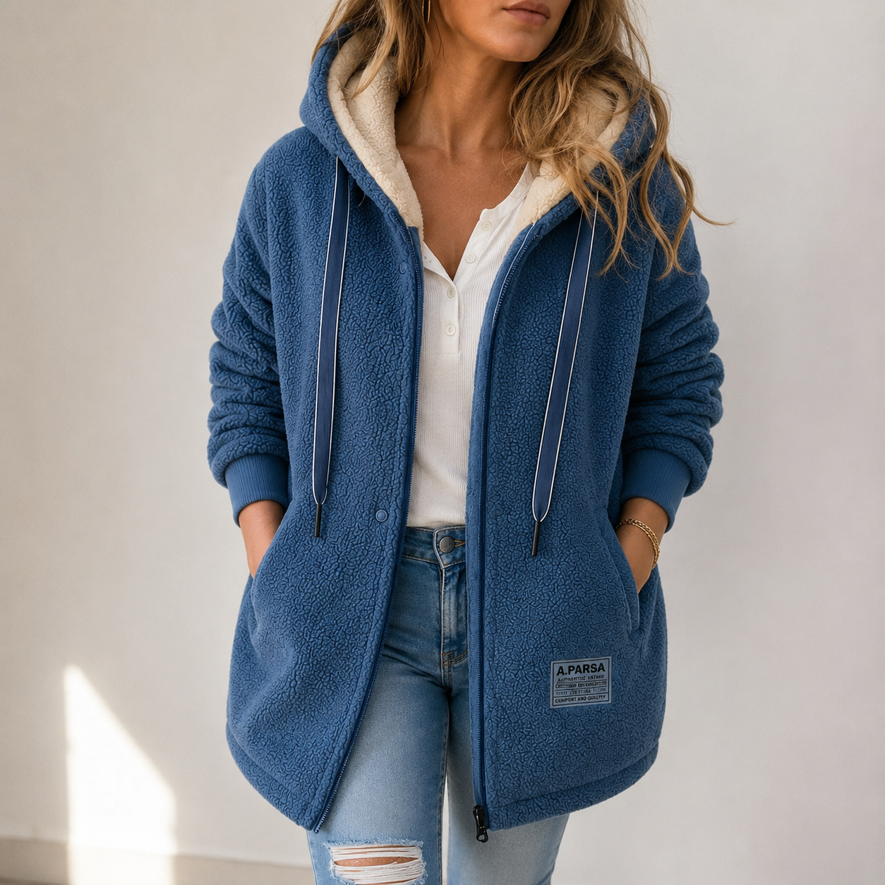 NURIA | Chaqueta polar con capucha